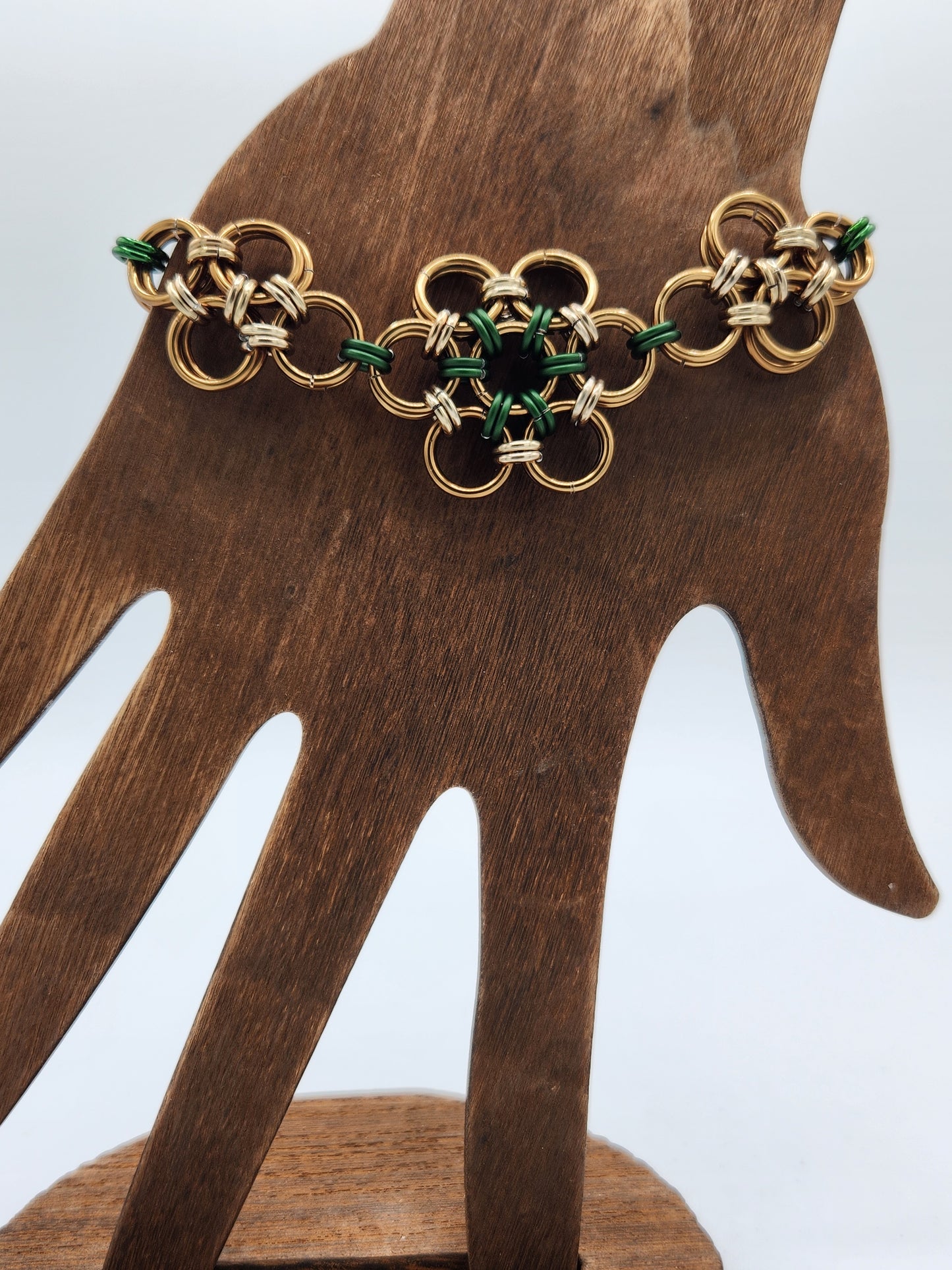 Bronze, Green, and Champagne 12-in-2 Lace Bracelet