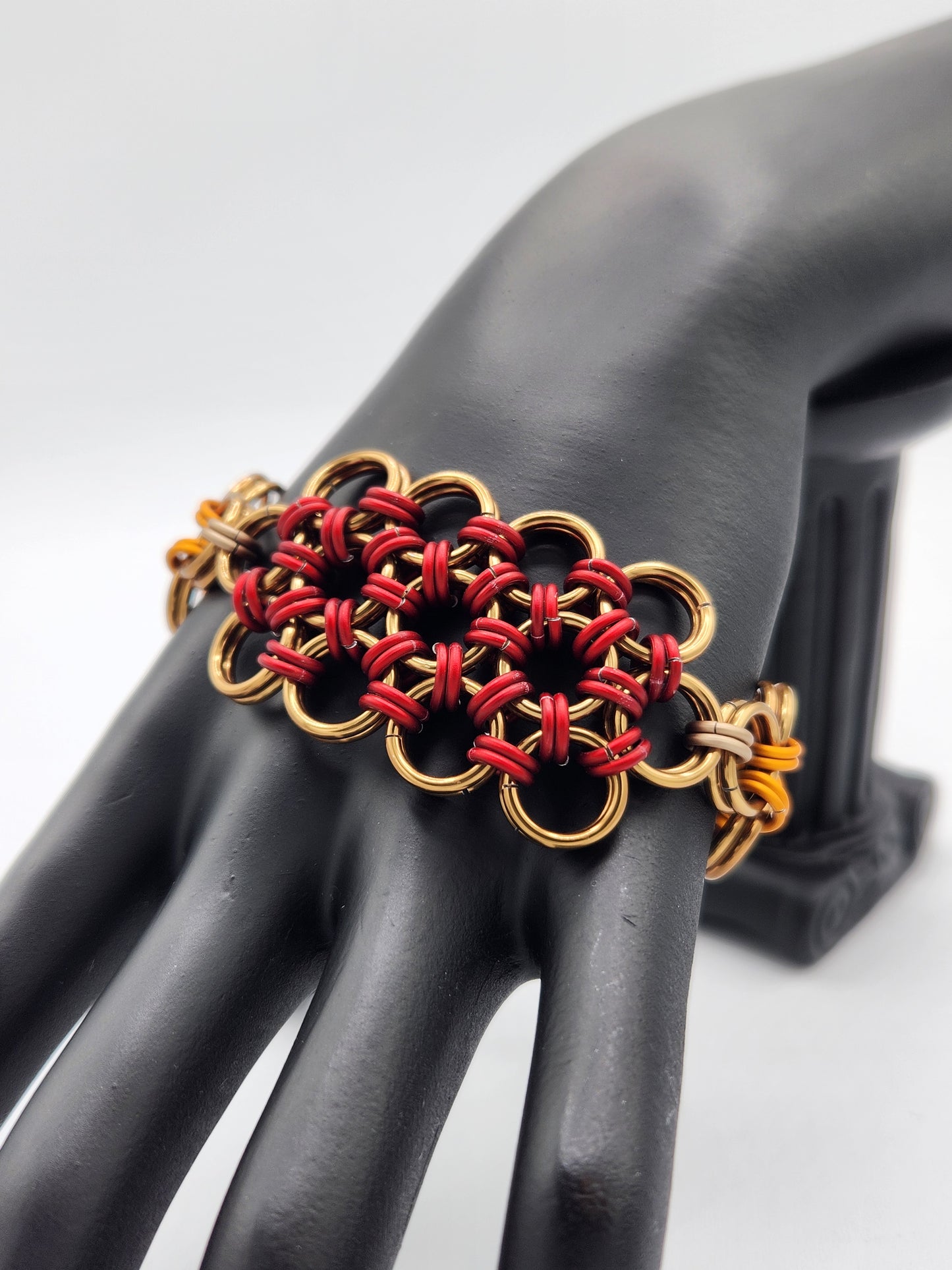 Bronze, Matte Red, Matte Orange, and Matte Taupe 12-in-2 Lace Bracelet