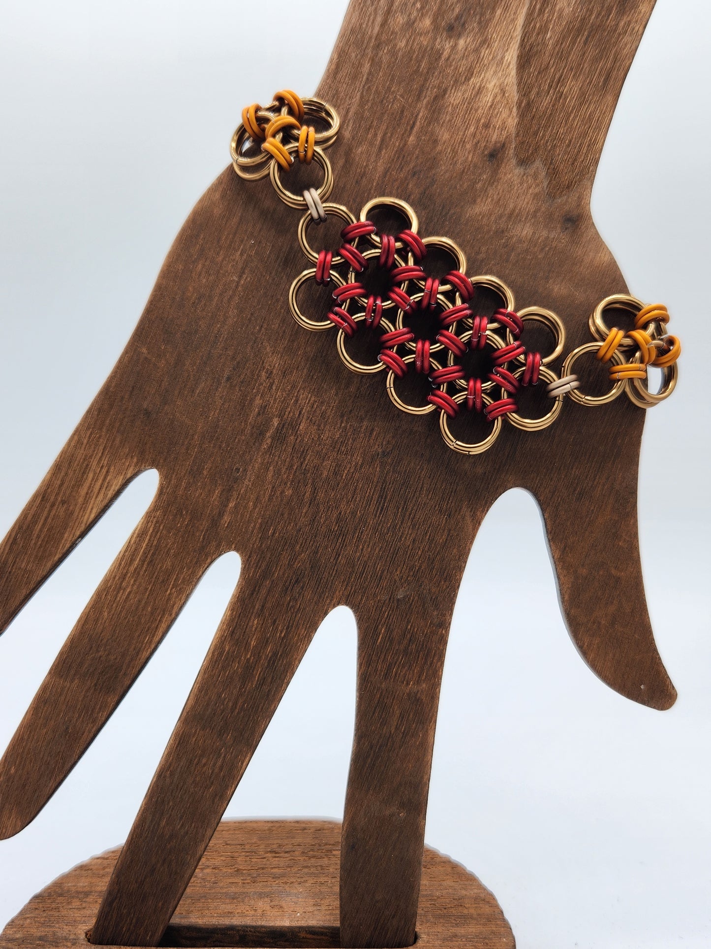 Bronze, Matte Red, Matte Orange, and Matte Taupe 12-in-2 Lace Bracelet