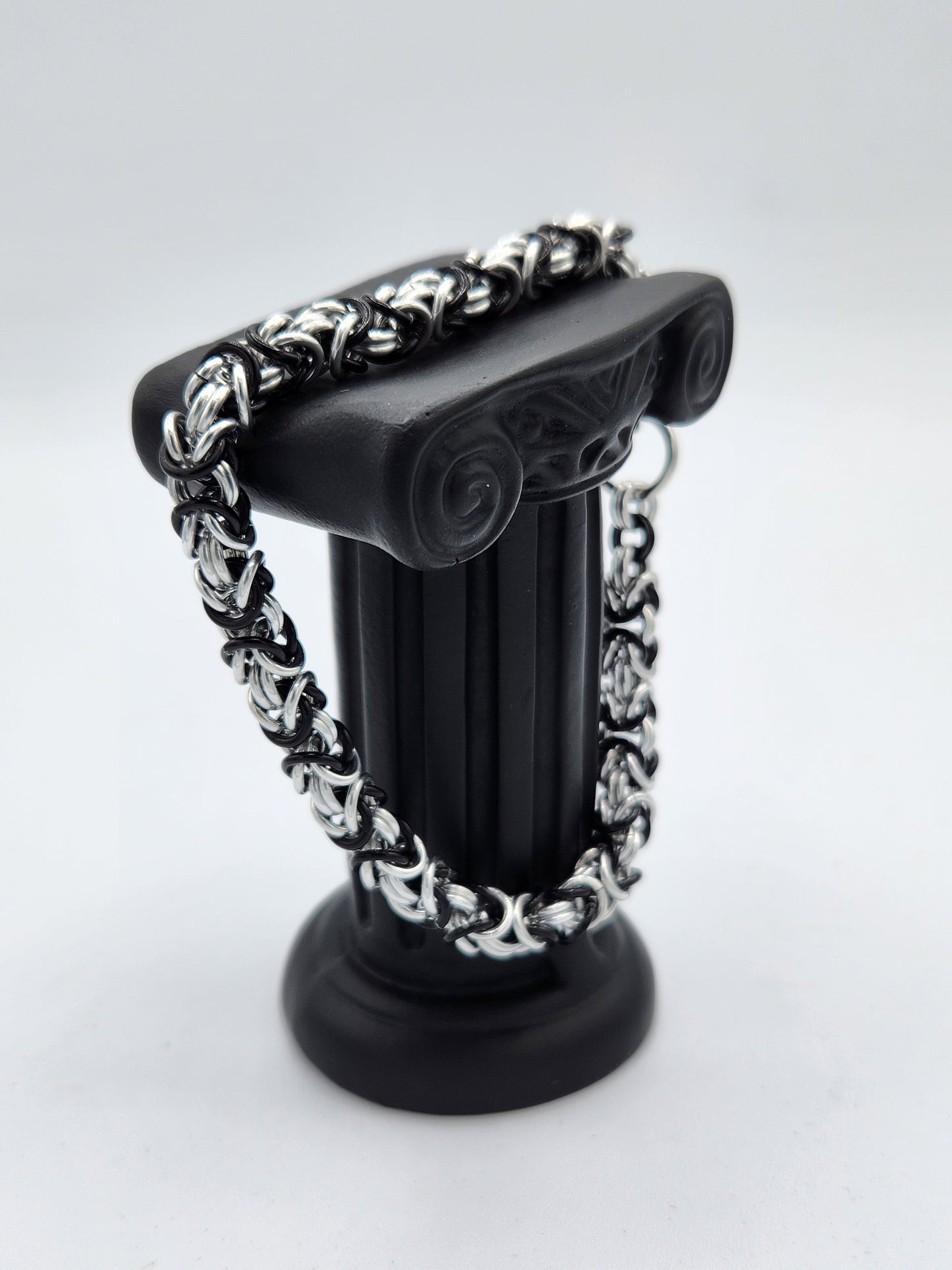 Silver and Black Byzantine Bracelet