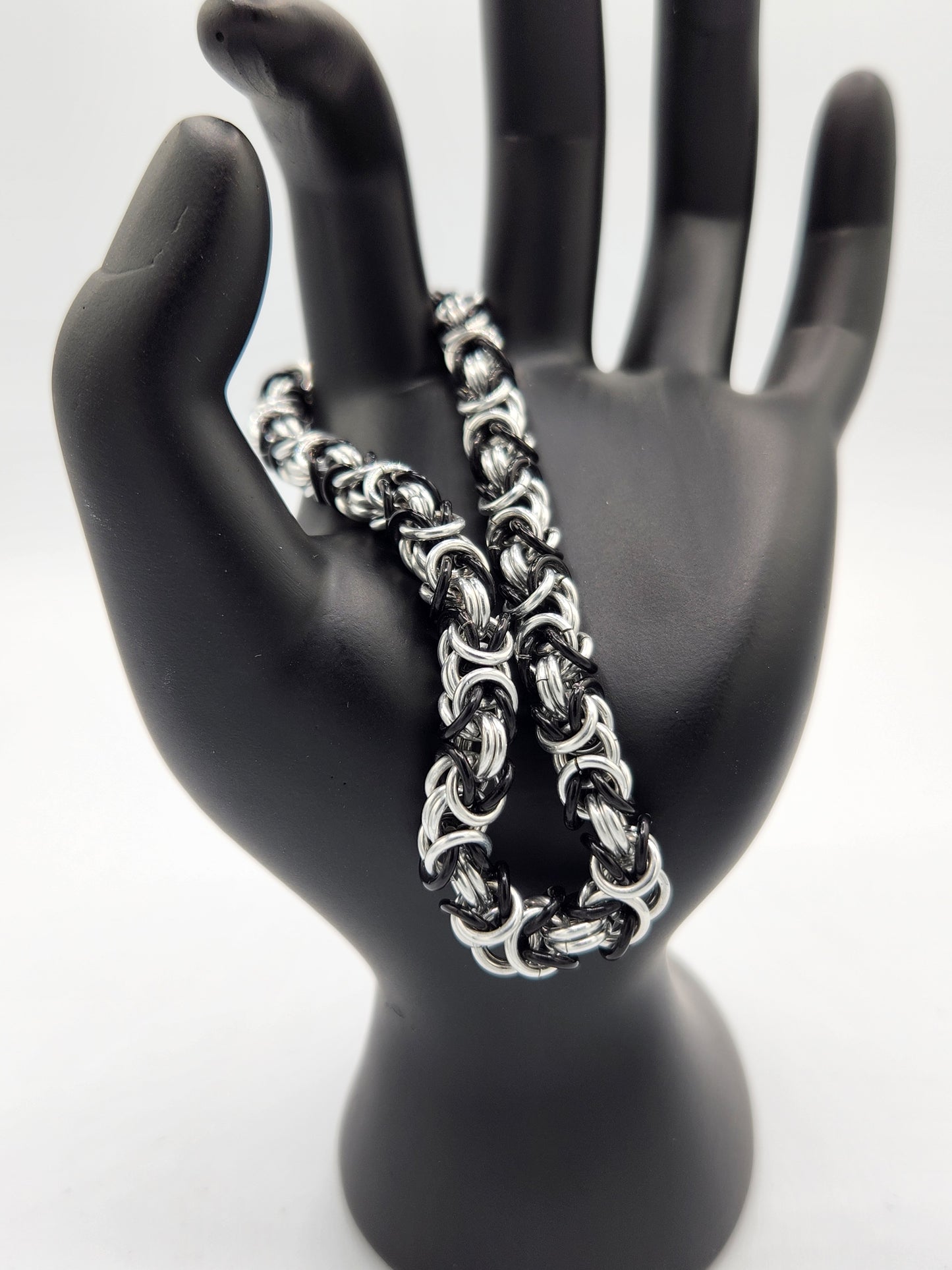 Silver and Black Byzantine Bracelet