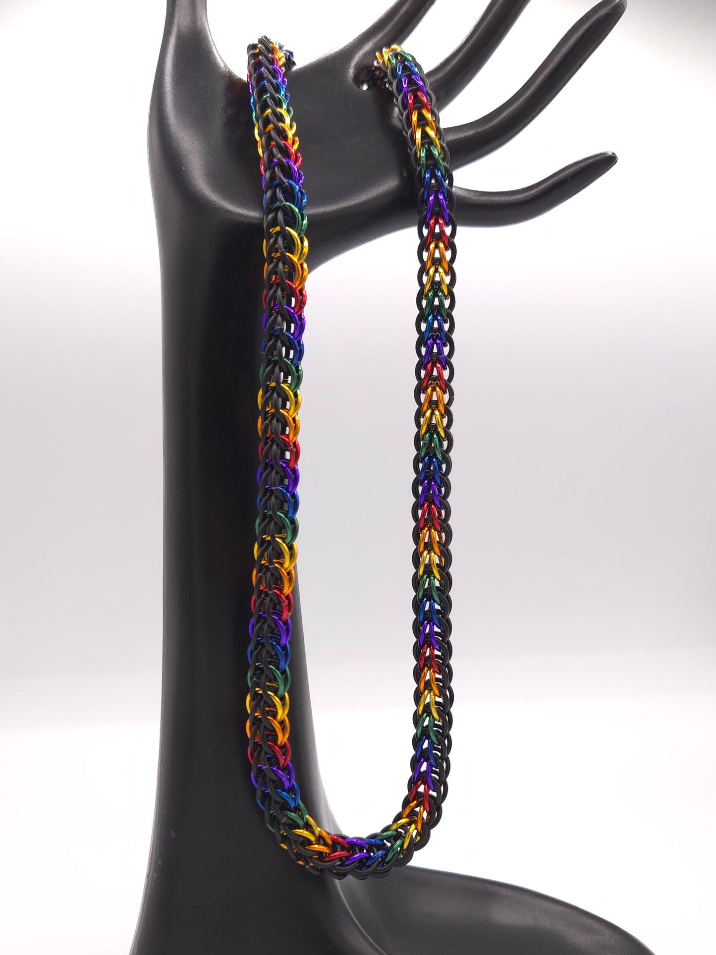 Matte Black and Rainbow Full Persian Necklace