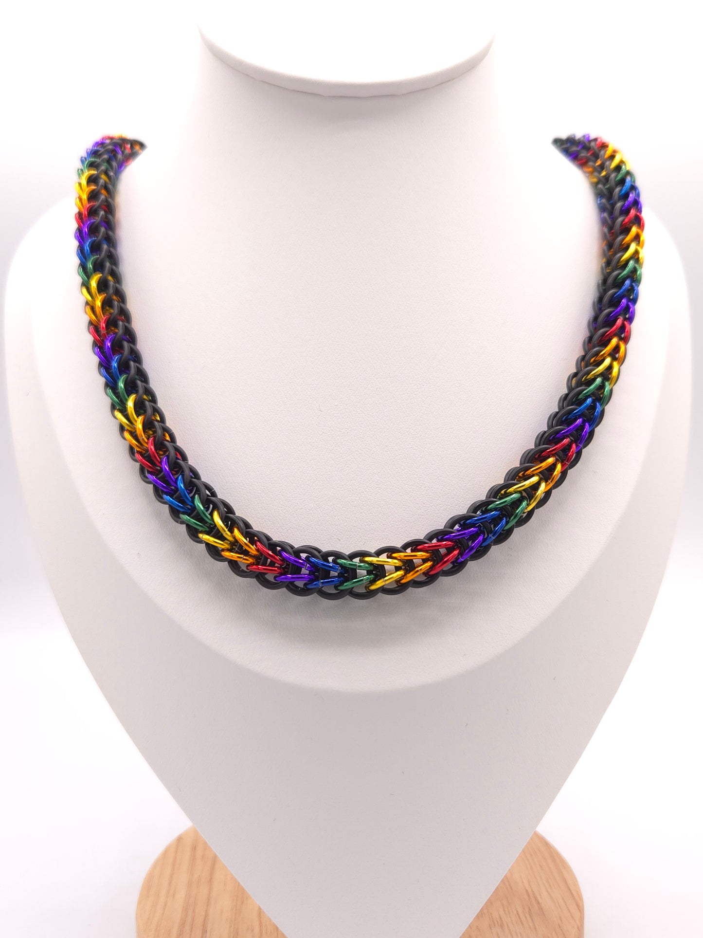 Matte Black and Rainbow Full Persian Necklace