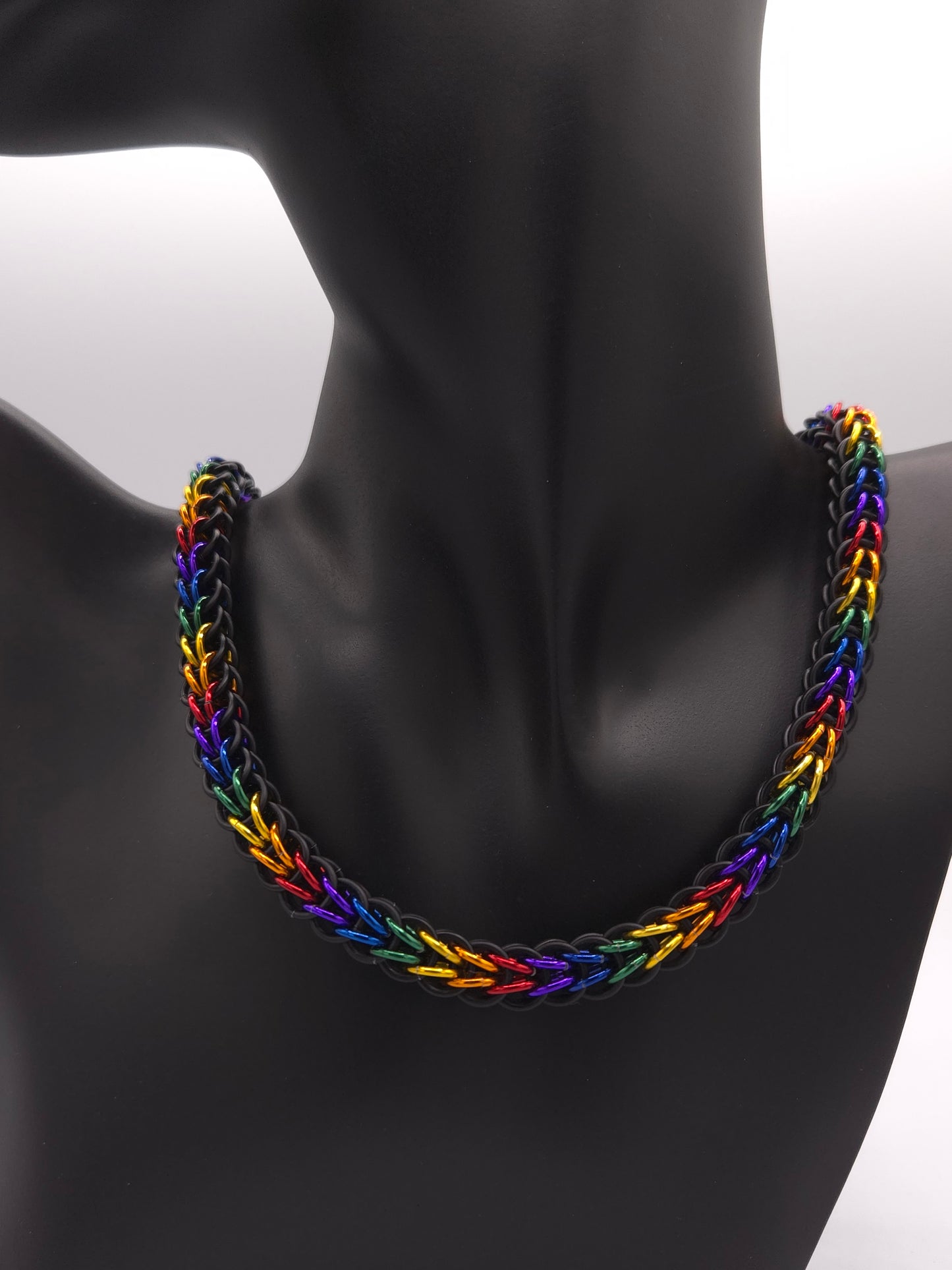 Matte Black and Rainbow Full Persian Necklace