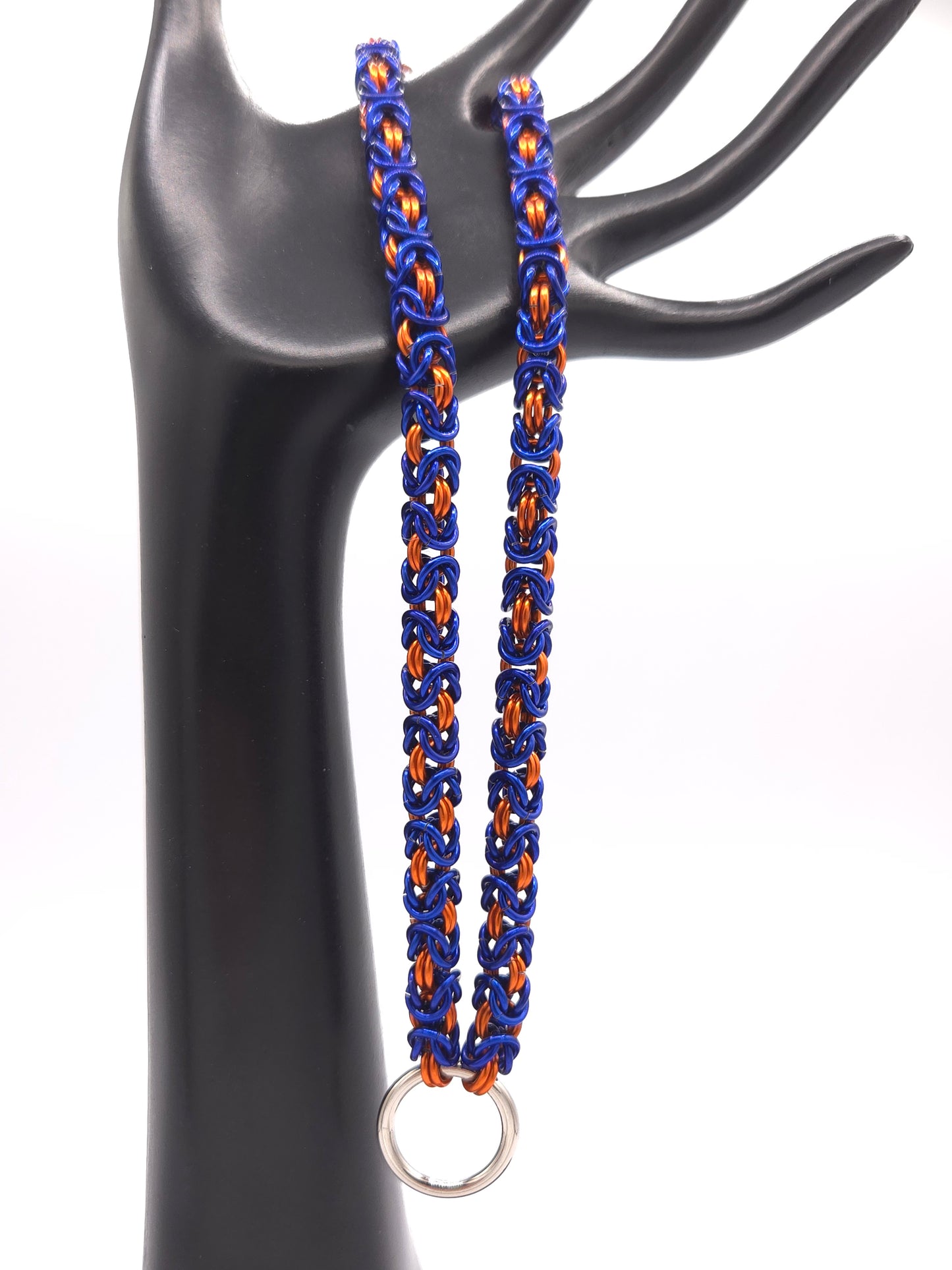 Blue and Orange Byzantine Choker