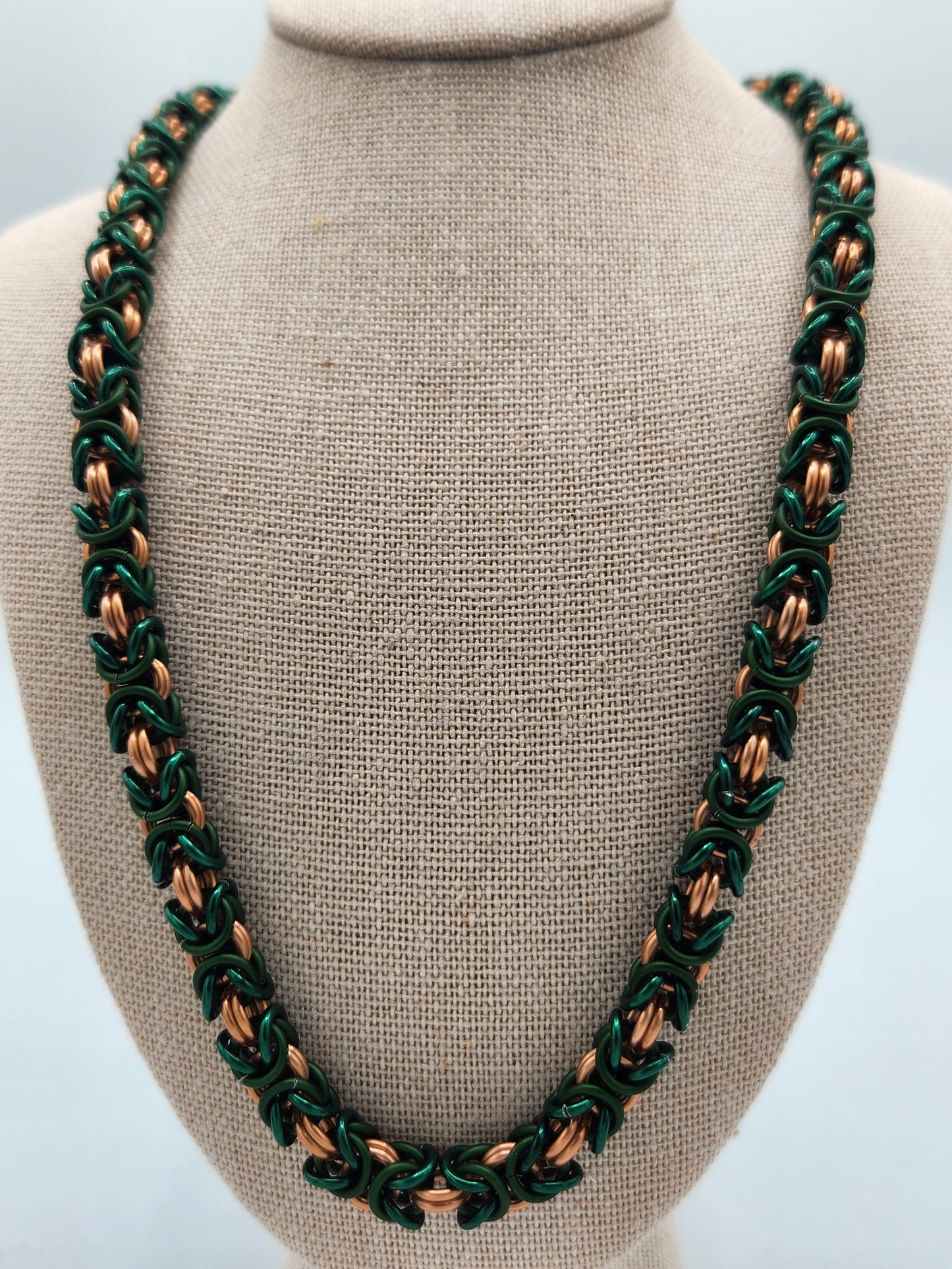 Green and Copper Byzantine Necklace