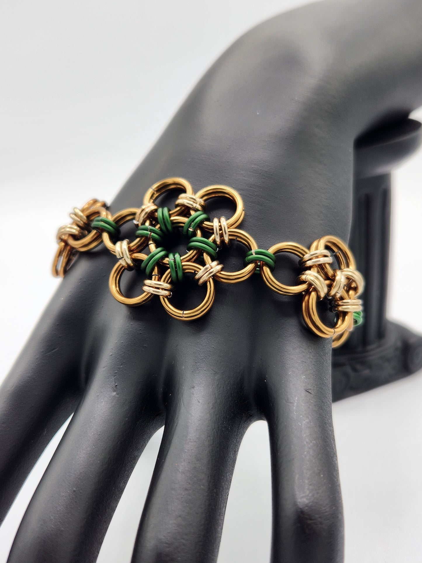 Bronze, Green, and Champagne 12-in-2 Lace Bracelet