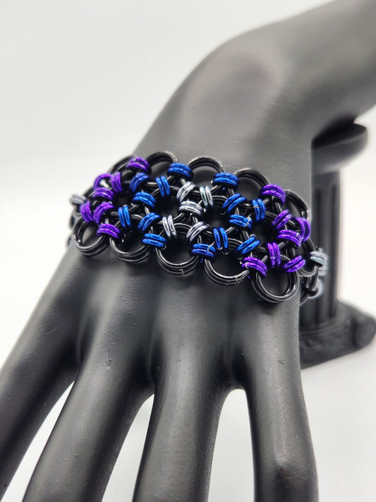 Black, Black Ice, Blue and Purple 12-in-2 Lace Bracelet