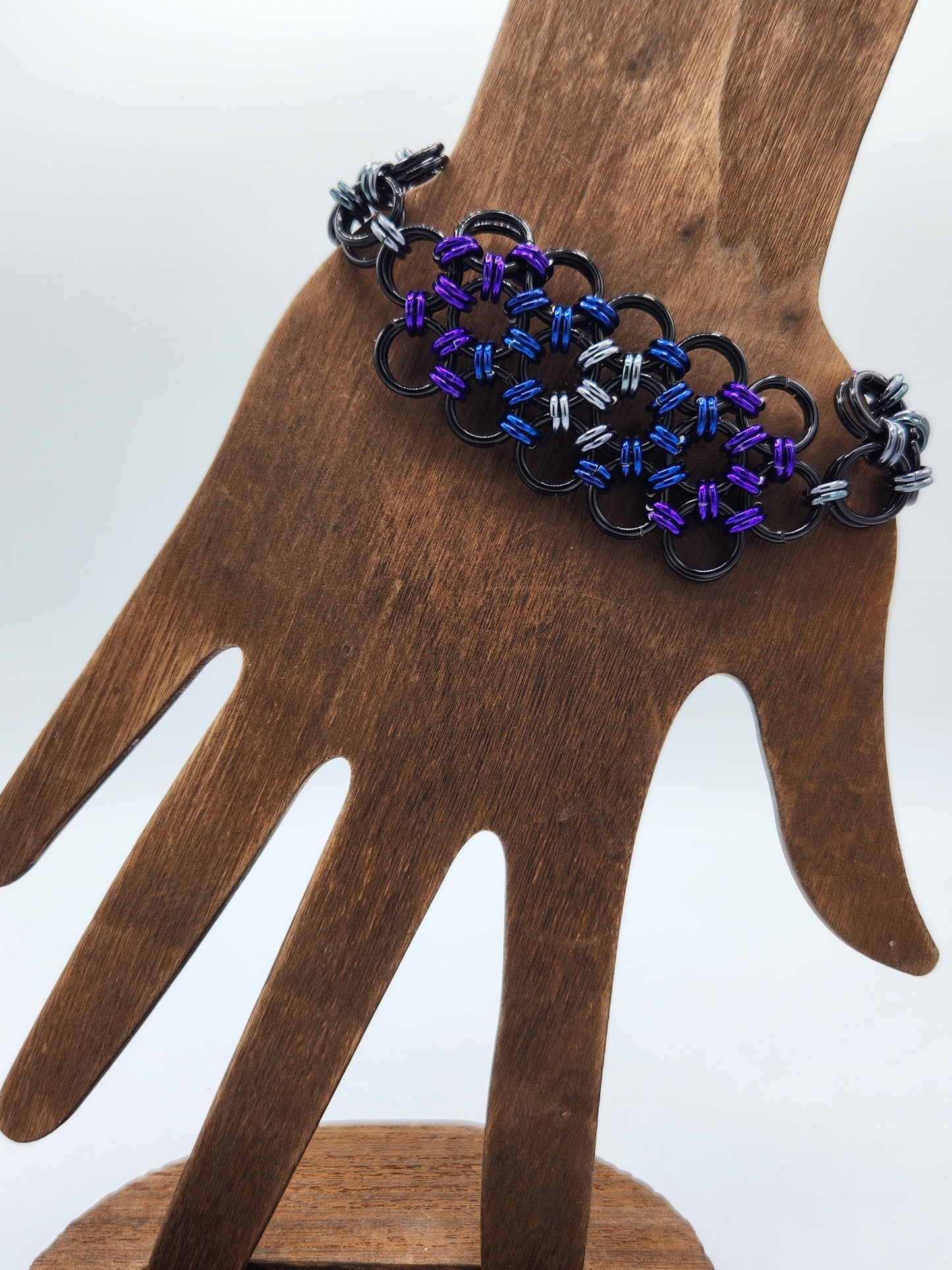 Black, Black Ice, Blue and Purple 12-in-2 Lace Bracelet