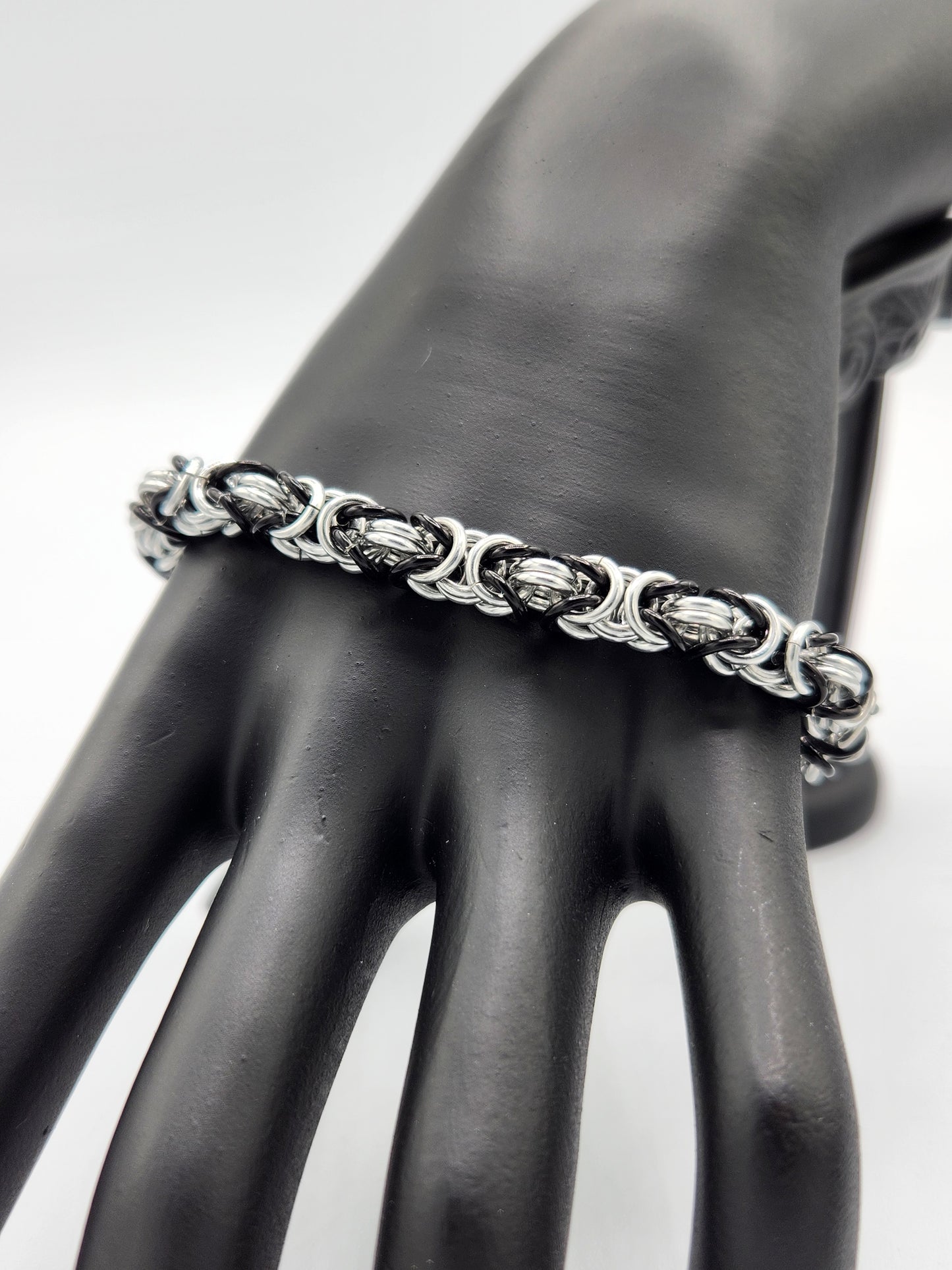 Silver and Black Byzantine Bracelet