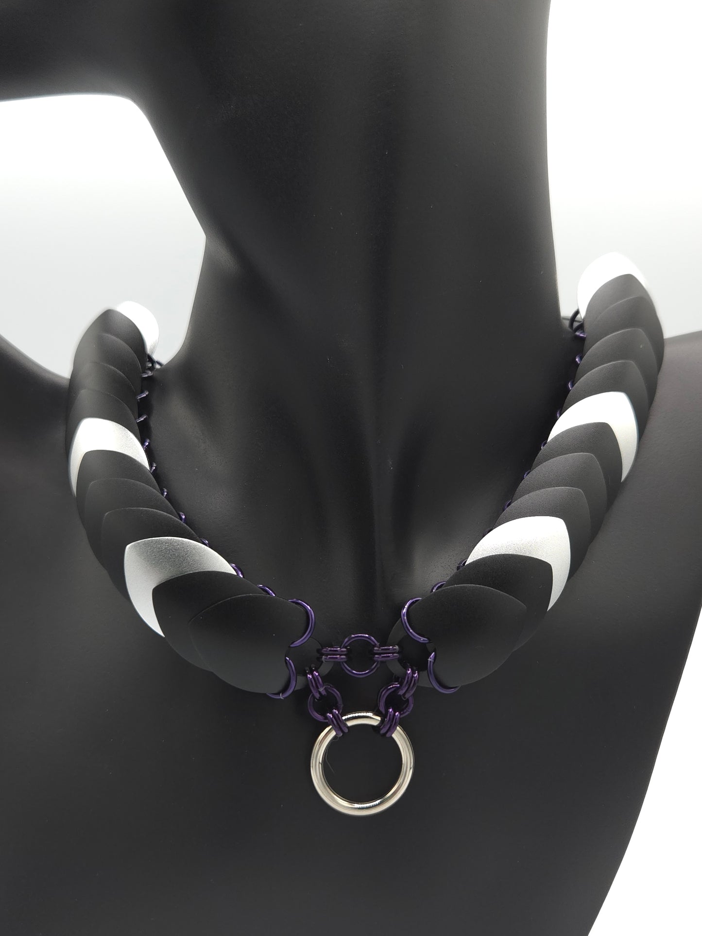 Black, Silver, Dark Purple Scale Choker