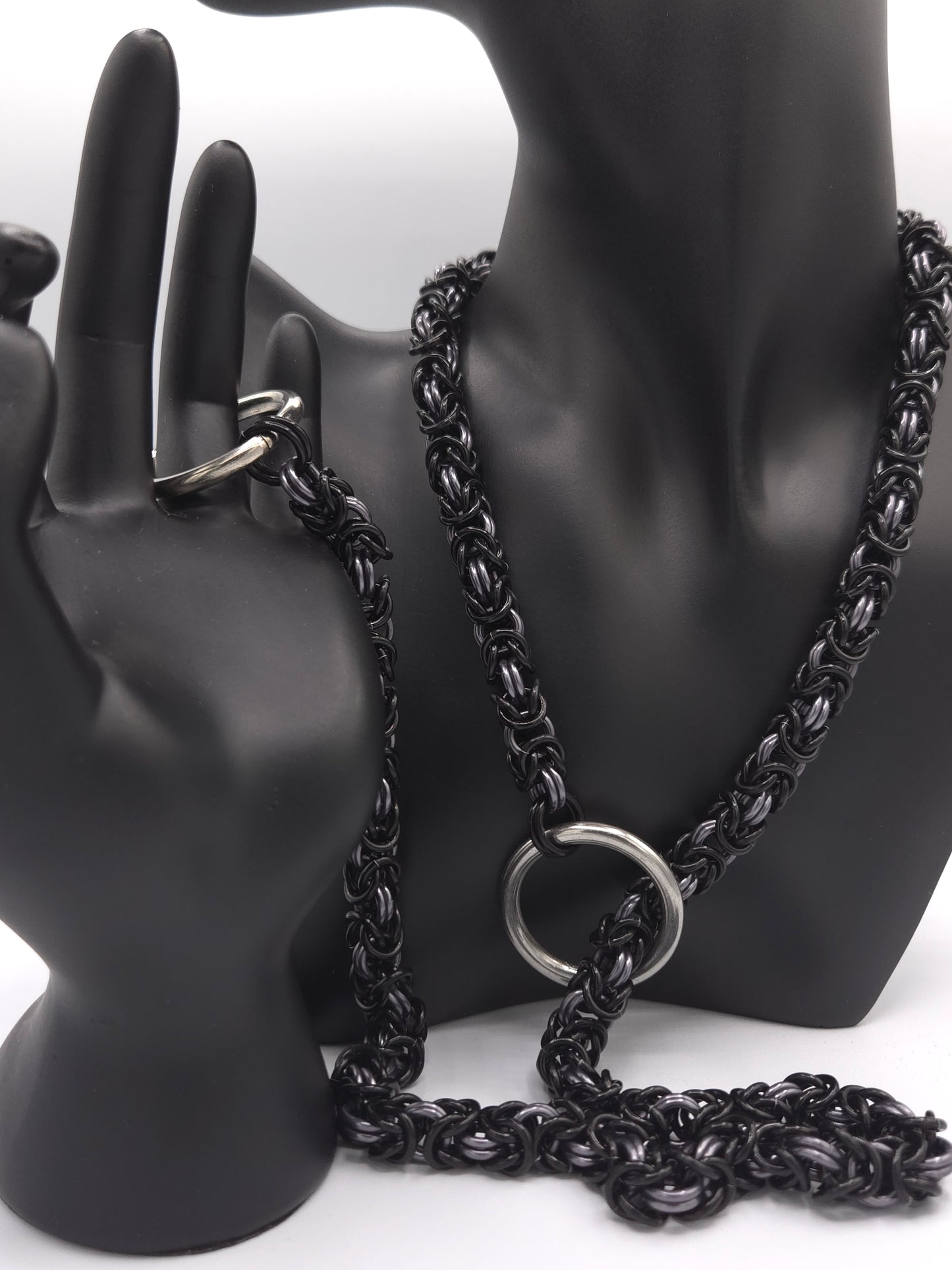 Black and Stormy Grey Byzantine Lariat