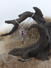 Stainless Steel Mermaid Lantern Pendant - Violet with a Spike - 24" Chain