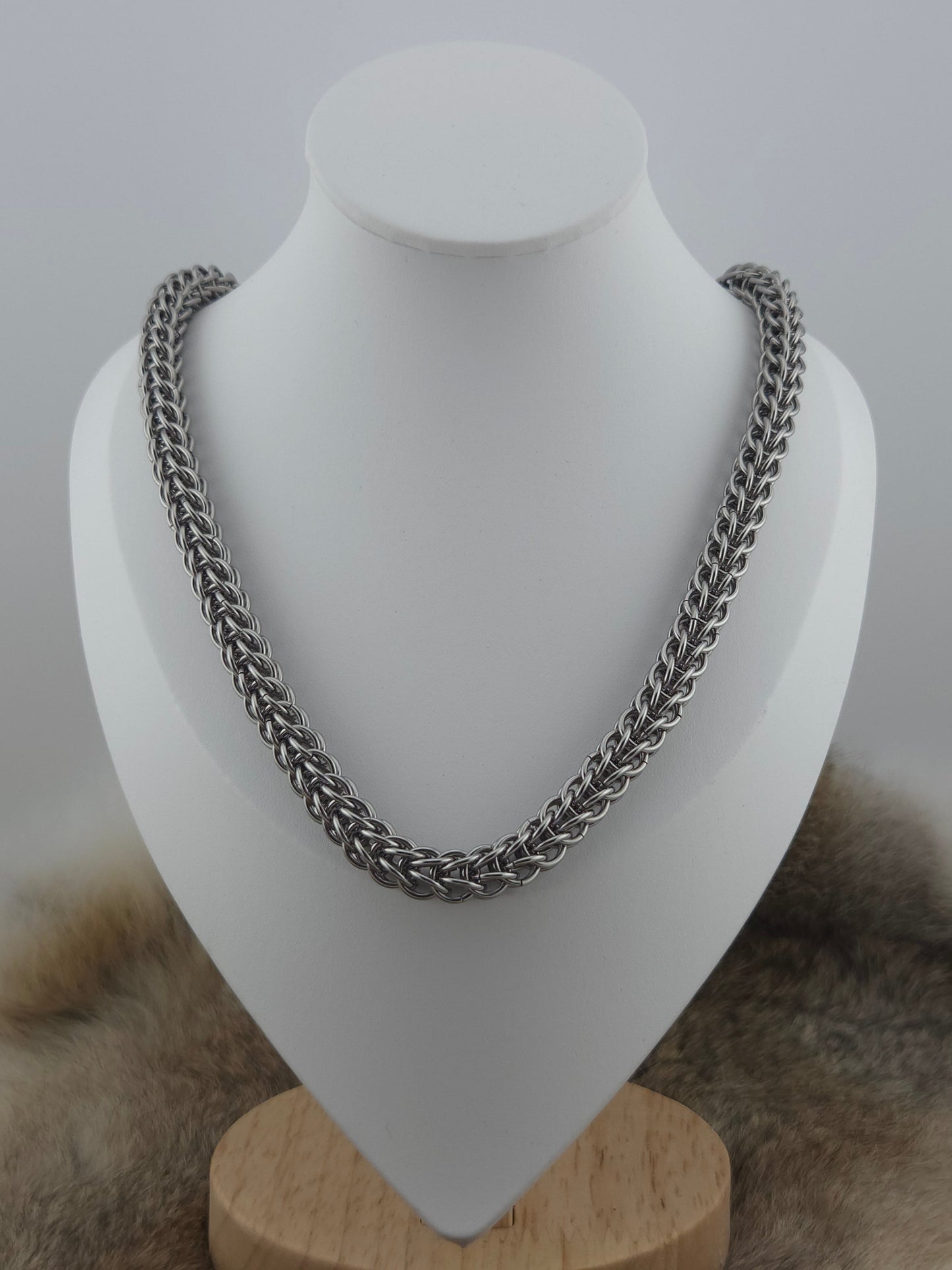 22" Stainless Steel Full Persian Chainmail Necklace Foxweave Studios