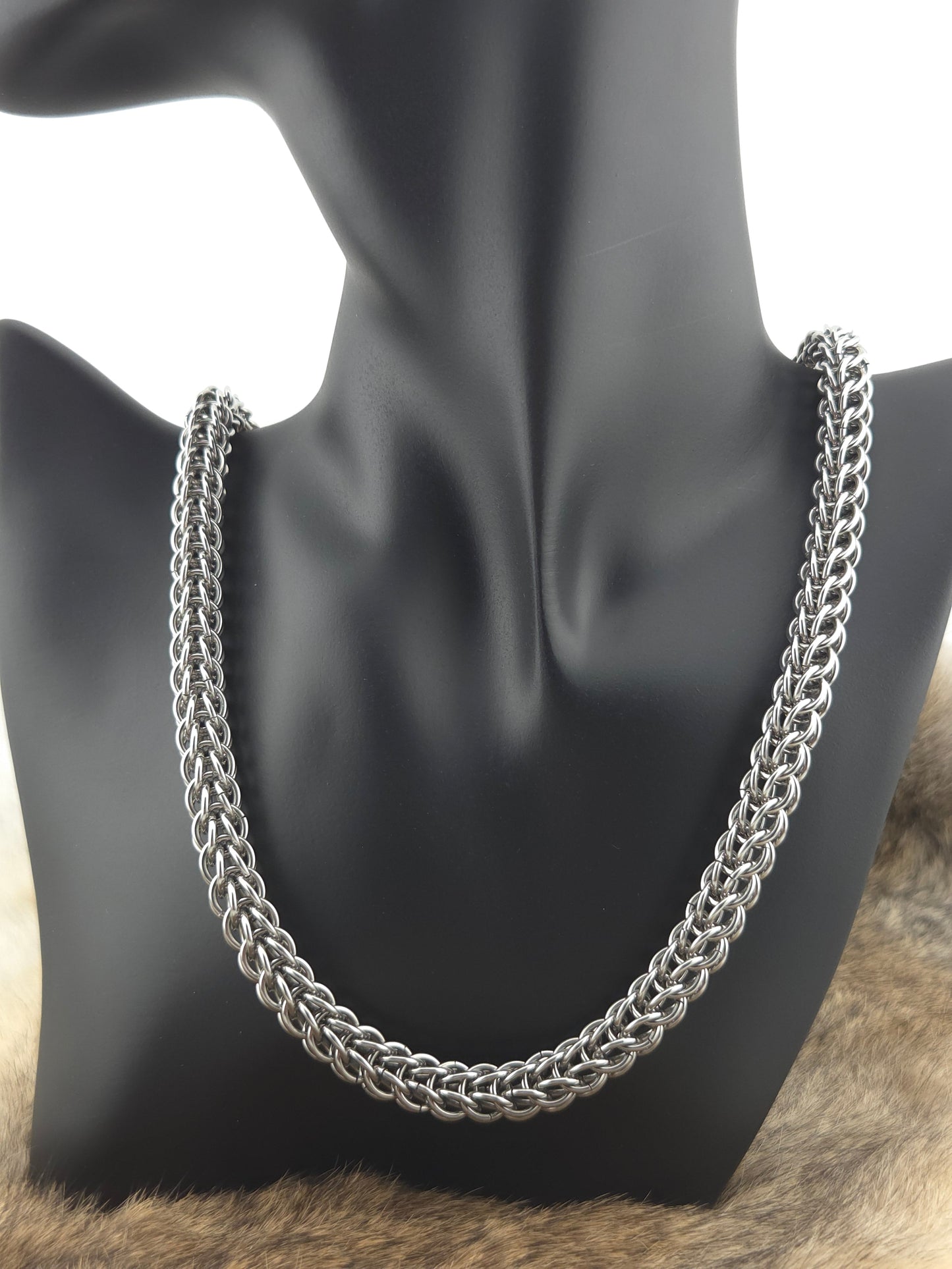 22" Stainless Steel Full Persian Chainmail Necklace Foxweave Studios