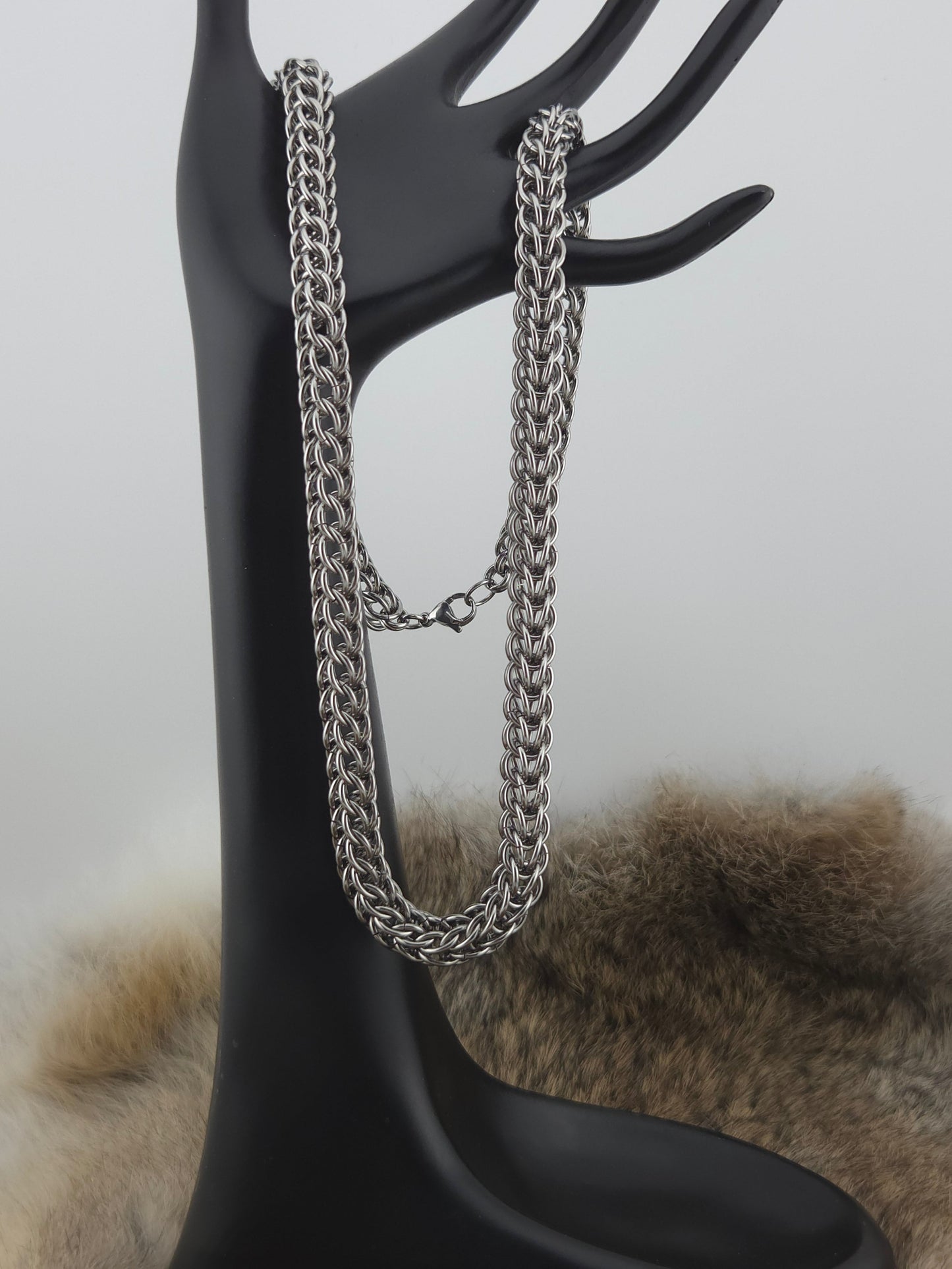 22" Stainless Steel Full Persian Chainmail Necklace Foxweave Studios