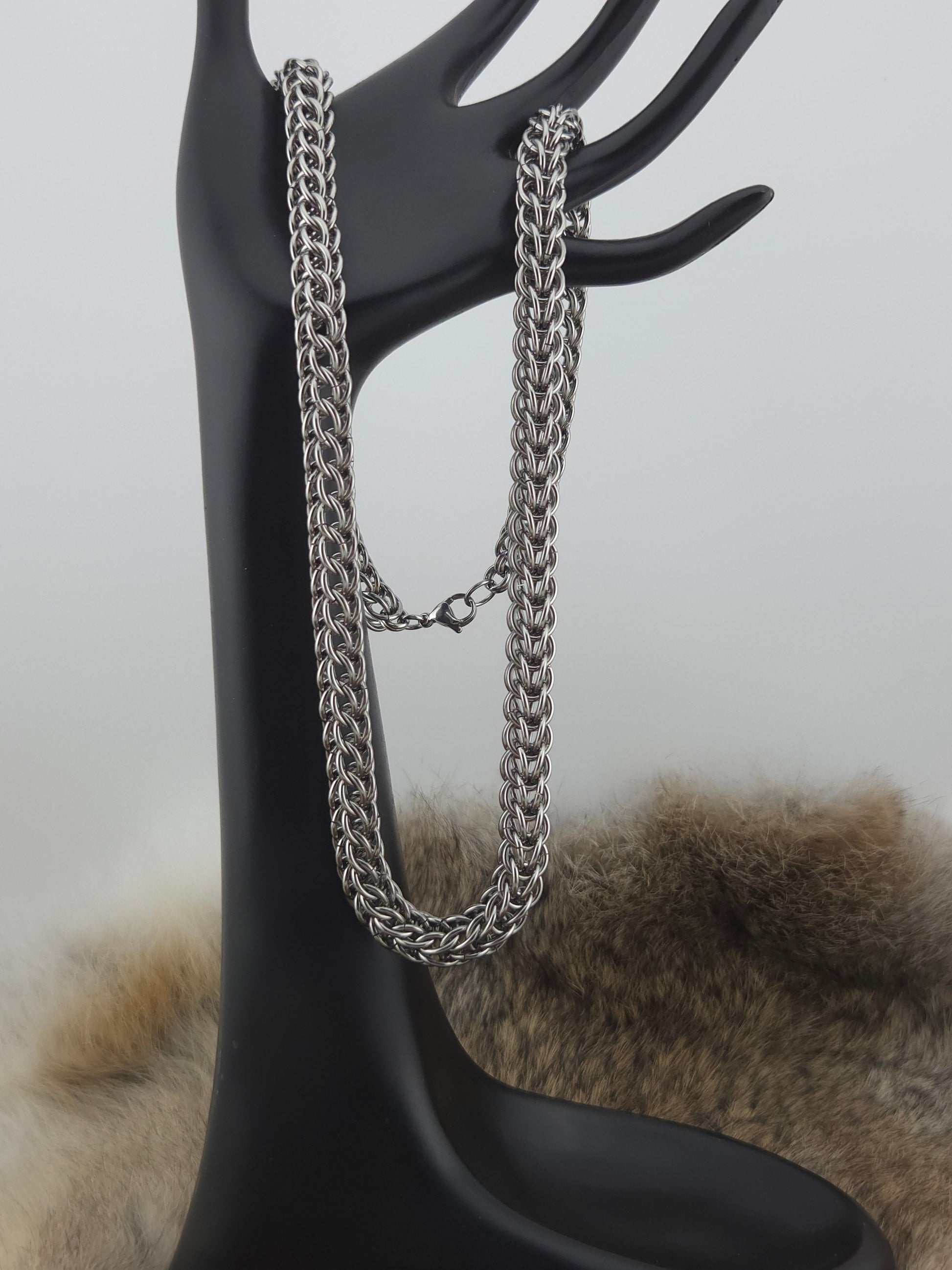 22" Stainless Steel Full Persian Chainmail Necklace Foxweave Studios