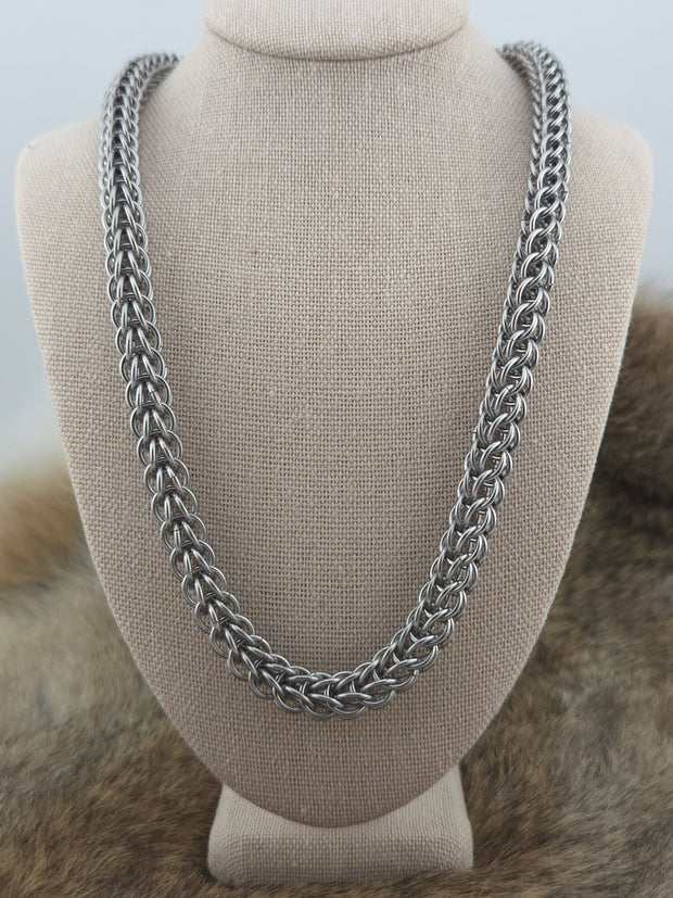 22" Slender Stainless Steel Full Persian Chainmail Necklace