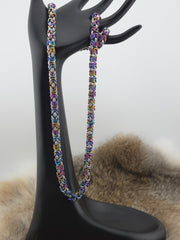 22" Rainbow Titanium and Stainless Steel Byzantine Chainmail Necklace