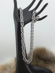 Stainless Steel Chunky Byzantine Chainmail Necklace – 22