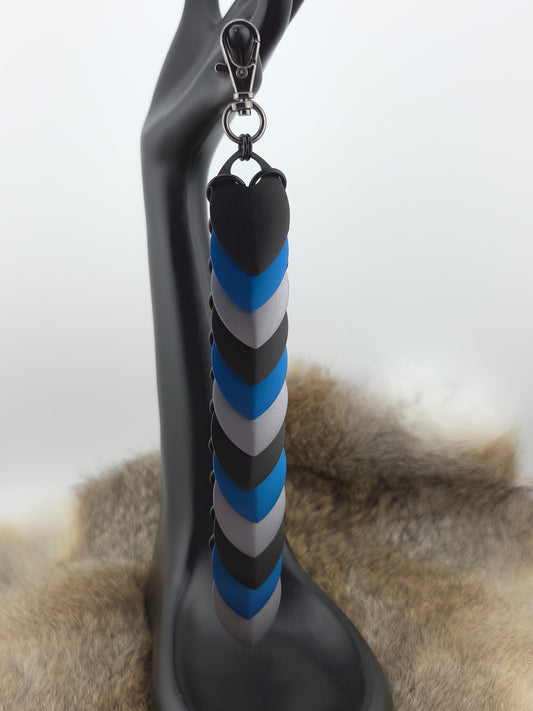 Black Blue Fidget Scale – Large Anodized Sensory Toy Foxweave Studios