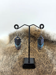 Titanium Scale Earrings – Dark Blue, Teal & Mauve