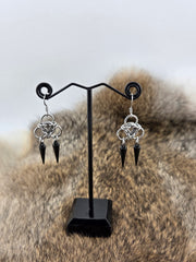 Stainless Steel Aura Unit Earrings - Black Steel Spikes