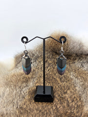 Titanium Scale Earrings – Dark Gray, Teal & Mauve