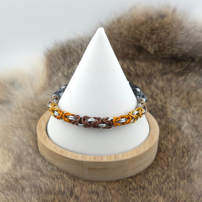 Anodized Aluminum Byzantine Bracelet - Matte Bear Pride