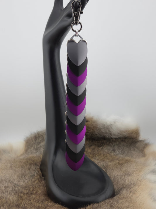 Fidget Scales - Large Scales - Storm Gray, Black, and Violet (Silver Rings) Foxweave Studios