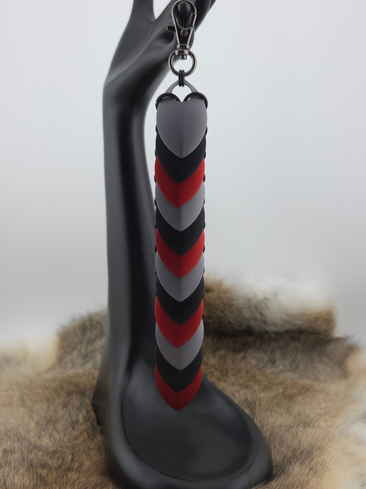 Fidget Scales - Large Scales - Storm Gray, Black, and Red (Black Rings) Foxweave Studios