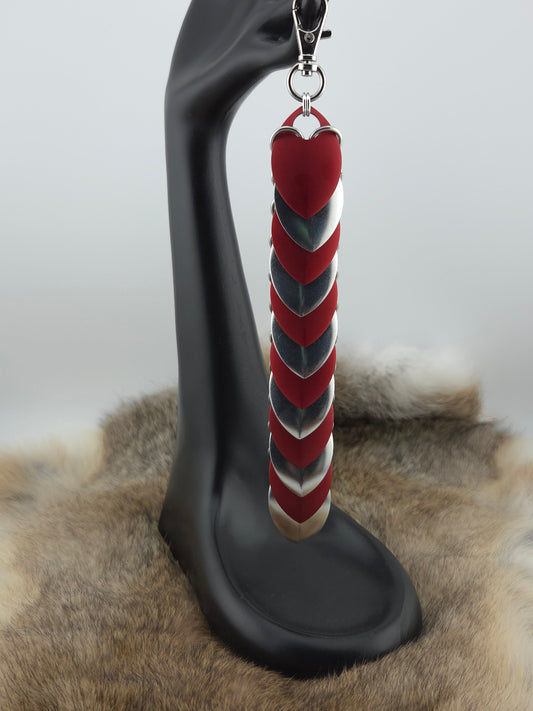 Fidget Scales - Large Scales - Red and Silver (Silver Rings) Foxweave Studios