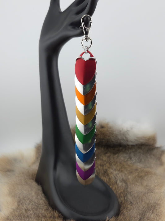 Fidget Scales - Large Scales - Rainbow & Silver (Silver Rings) Foxweave Studios