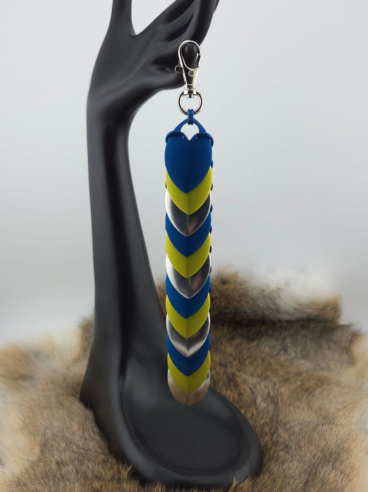 Fidget Scales - Large Scales - Blue, Yellow-Green, and Silver (Blue Rings) Foxweave Studios