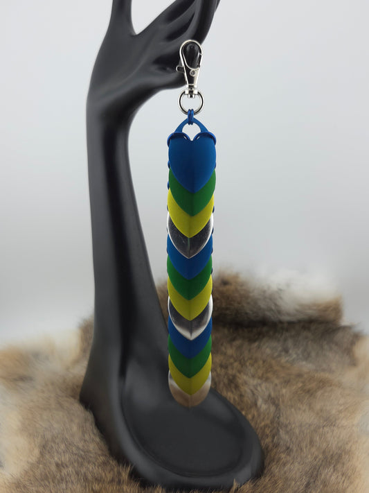 Fidget Scales - Large Scales - Blue, Green, Yellow-Green, and Silver (Blue Rings) Foxweave Studios