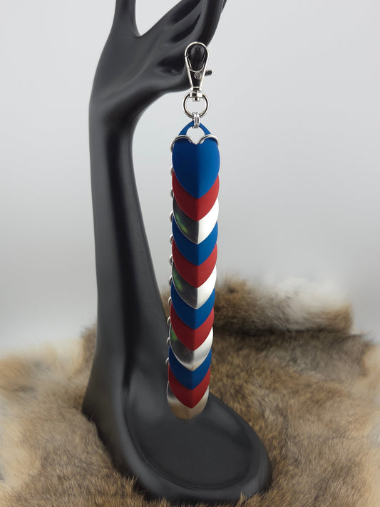 Fidget Scales - Large Scales - Blue, Red, and Silver (Silver Rings) Foxweave Studios