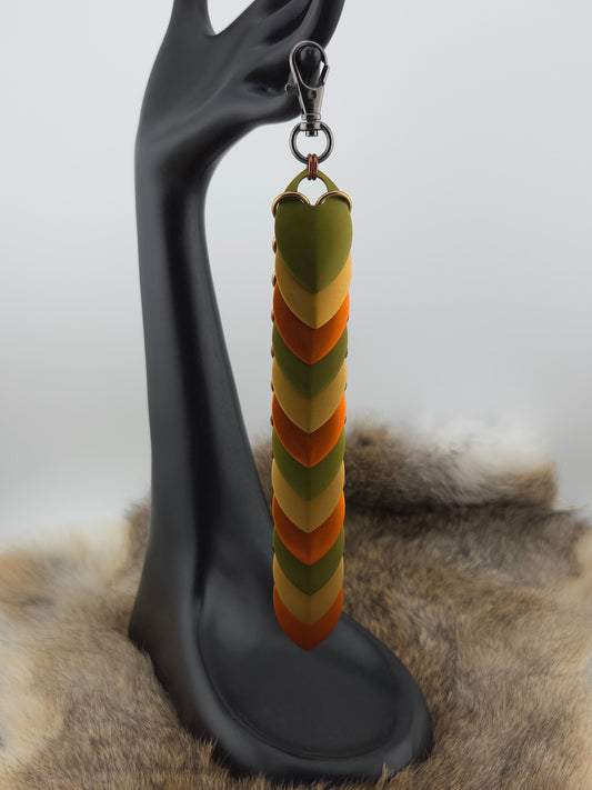 Fidget Scales - Large Scales - Olive Green, Gold, and Orange (Bronze Rings) Foxweave Studios