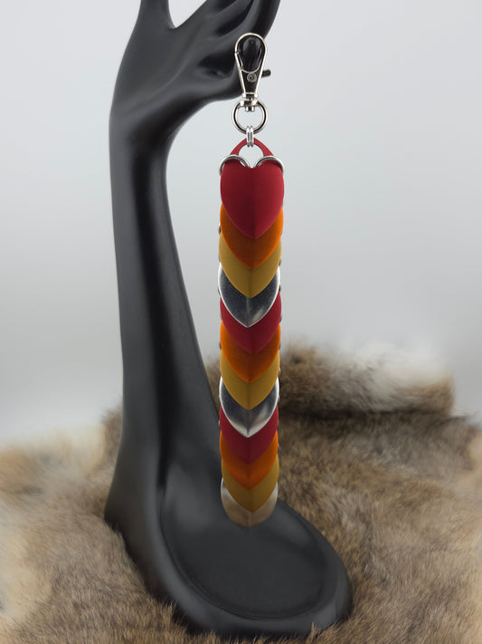 Fidget Scales - Large Scales - Red, Orange, Gold, and Silver (Silver Rings) Foxweave Studios