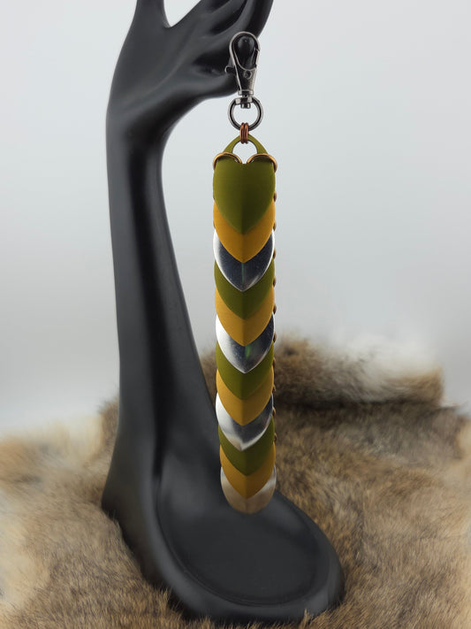 Fidget Scales - Large Scales - Olive Green, Gold, and Silver (Bronze Rings) Foxweave Studios