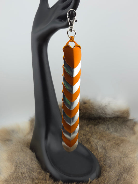 Fidget Scales - Large Scales - Orange and Silver (Orange Rings) Foxweave Studios