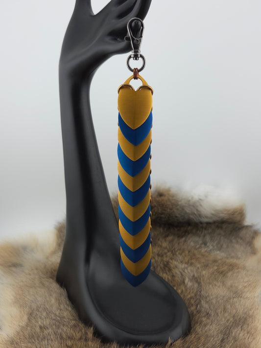 Fidget Scales - Large Scales - Gold and Blue (Bronze Rings) Foxweave Studios