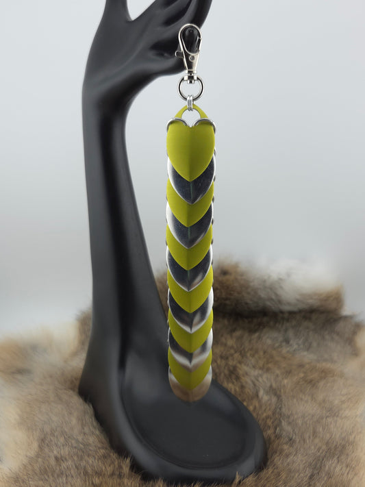 Fidget Scales - Large Scales - Yellow-Green and Silver (Silver Rings) Foxweave Studios