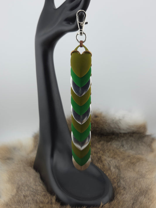 Fidget Scales - Large Scales - Olive Green, Green, and Silver (Bronze Rings) Foxweave Studios