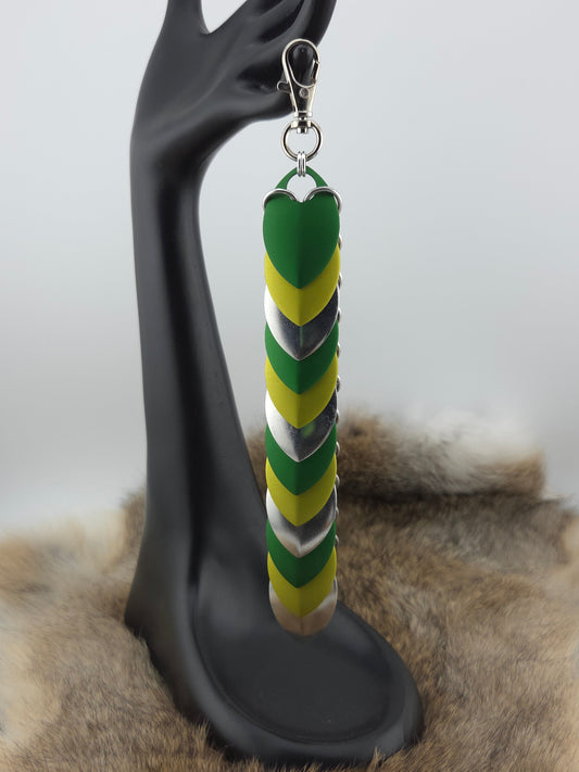 Fidget Scales - Large Scales - Green, Yellow-Green, and Silver (Silver Rings) Foxweave Studios