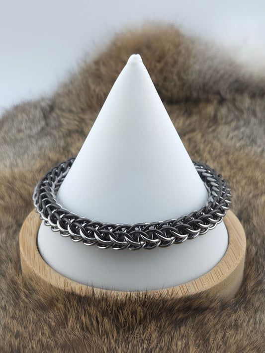 Stainless Steel and Black Glass Full Persian Bracelet