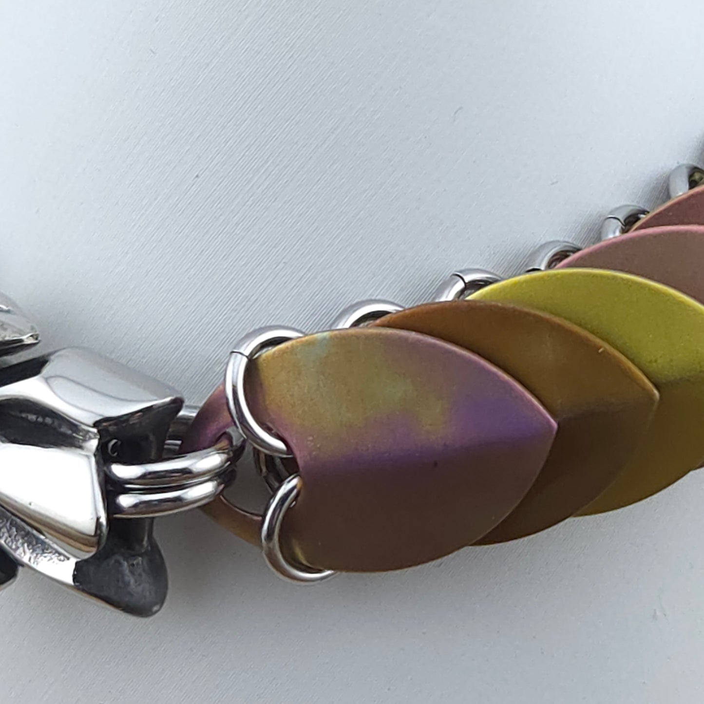 Dragon Scale Bracelet - Unique Anodized Titanium (003)