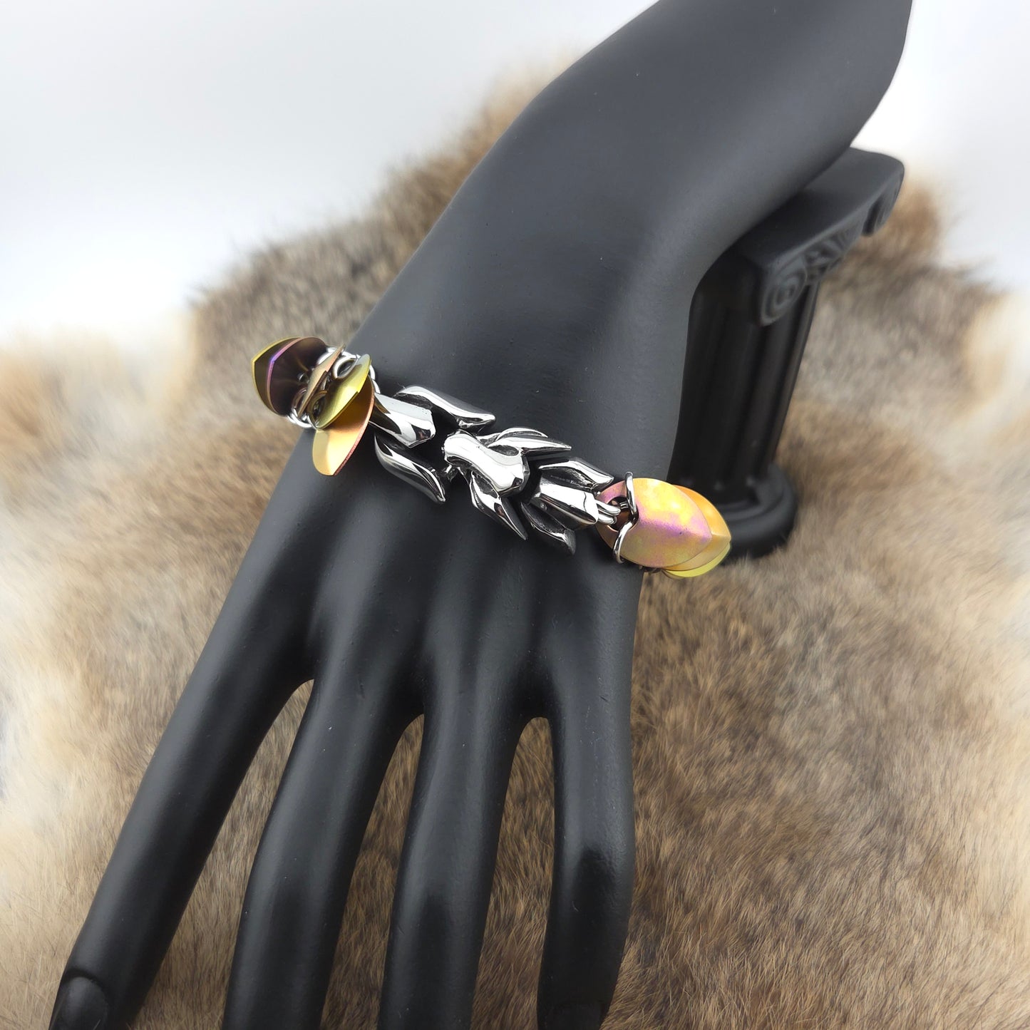 Dragon Scale Bracelet - Unique Anodized Titanium (003)