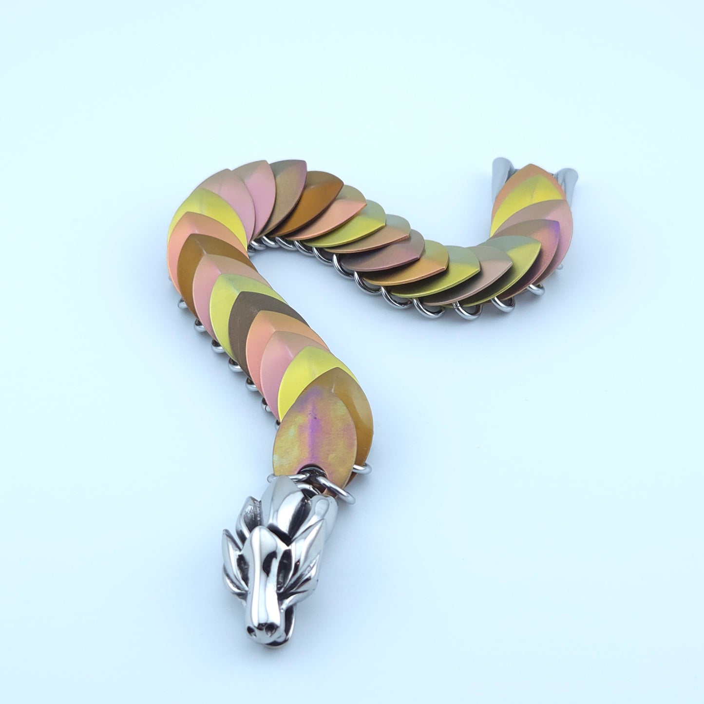 Dragon Scale Bracelet - Unique Anodized Titanium (003)