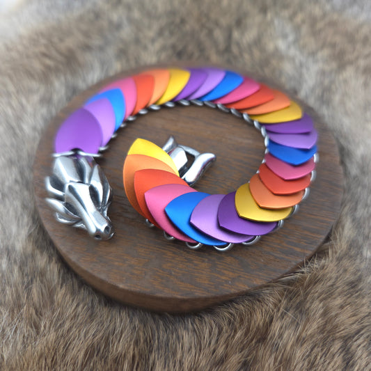 Dragon Scale Bracelet - Sunset - Purple, Blue, Orange, Gold