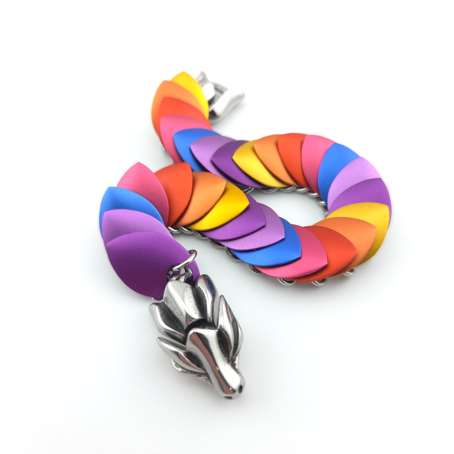 Dragon Scale Bracelet - Sunset - Purple, Blue, Orange, Gold